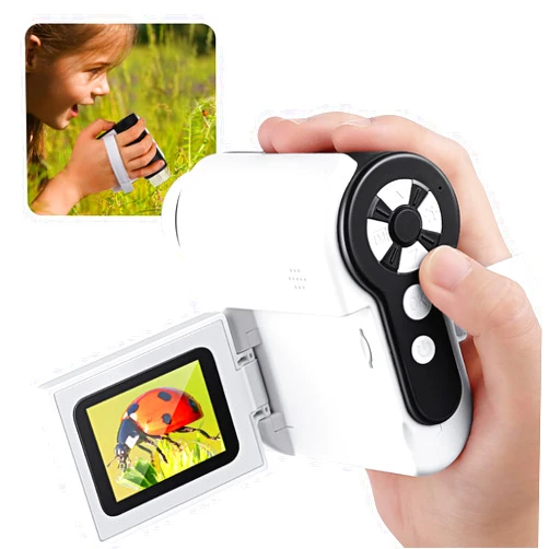 Barchrons Microscope for Kids, 1000X Portable Kids Microscope with 2'' HD Screen, 6 Adjustable Lights Pocket Microscope for Kids, 32G SD Card Included