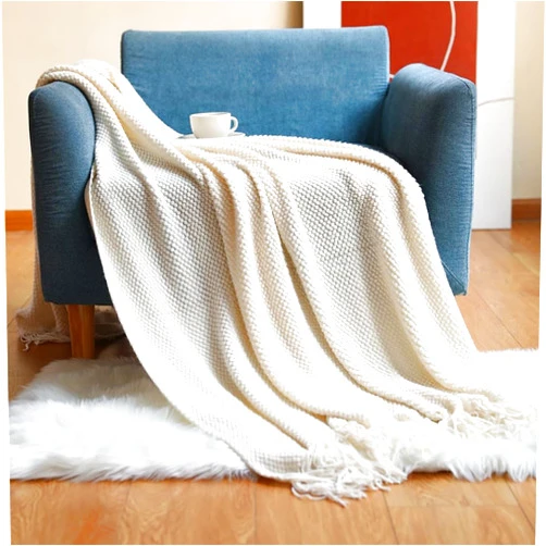 Fennco Styles Textured Knit Solid Fringe Throw Blanket 50