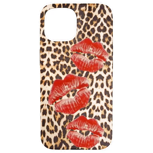 CaseD iPhone 15 Cheetah print kiss Case