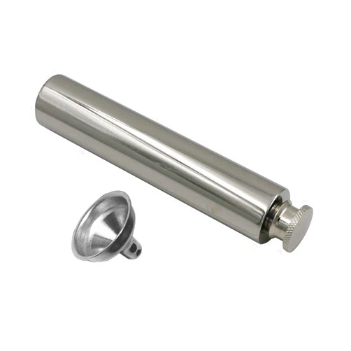 WskLinft Flask, Mini Portable 2oz Stainless Steel Hip Flask Mirror Polished Tube for Alcohol