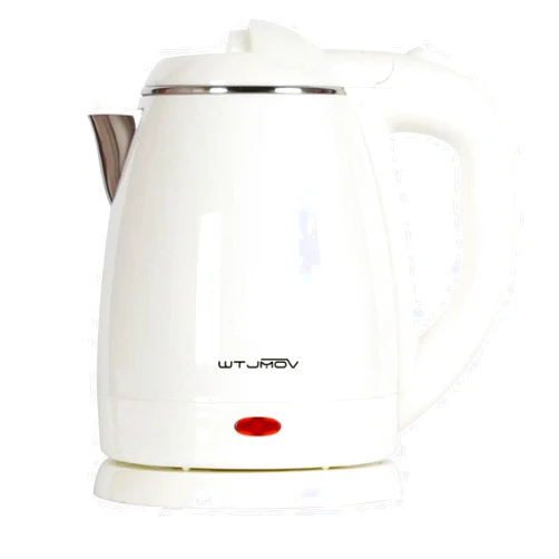 WTJMOV 1.2L Electric Kettle Small, 40 Ounce Hot Tea Kettle Double Wall Stainless Steel, 1200W Electric Water Boiler Rapid-Boil Auto Shut Off White