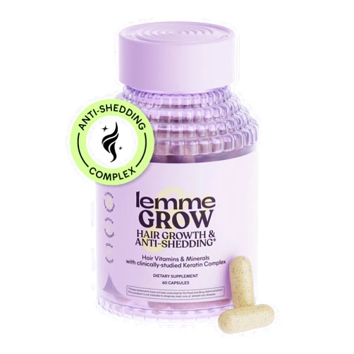 Lemme Grow Hair Growth Supplement for Women, Clinically Proven Keratin Complex for Visibly Thicker Hair and Scalp Coverage, Reduced Shedding, Nourish Thinning Hair - 1 Month Supply