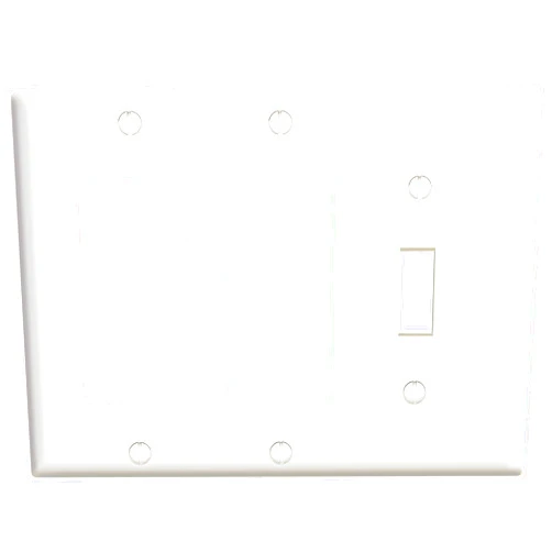 Leviton 80431-W 3-Gang 1-Toggle 2-Decora/GFCI Device Combination Wallplate, Standard Size, Thermoset, Device Mount, White