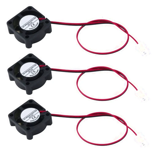 Antrader 3-Pack 12V 0.1A 2Pin 25mm x25mm x10mm DC Small Mini Brushless Cooling Fan