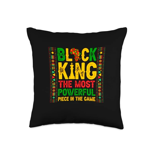 Black King The Most Powerful Piece In-The Game Black History Throw Pillow