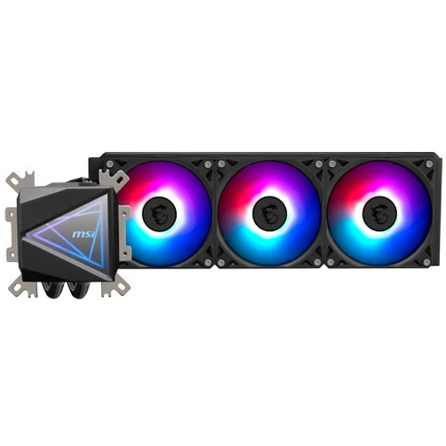 MSI MAG CoreLiquid I360 Black - AIO ARGB CPU Liquid Cooler - Infinity Mirror Design - UNI Bracket - 360mm Radiator - Triple 120mm ARGB PWM Fans - LGA 1700/1851 / AM5/AM4 Compatible