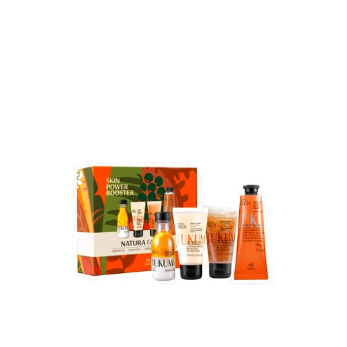 natura Ekos Holiday Tukumã Skin Power Booster Mini’s Gift Set - Body Lotion, Shower Gel, Shower Oil & Hand Cream - Vegan Skin Care - Body Care