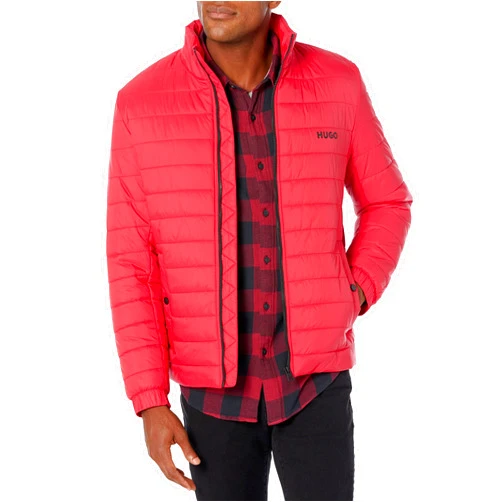 HUGO Men's Lightweight Hooded Puffer Jacket