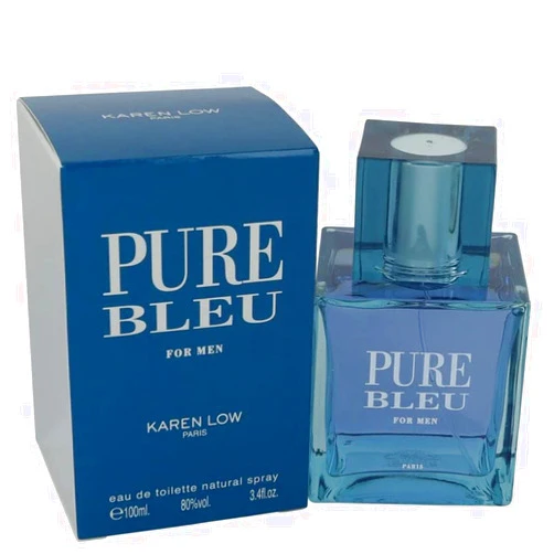 Karen Low Pure Blue Eau de Toilette Spray for Men, 3.4 Ounce