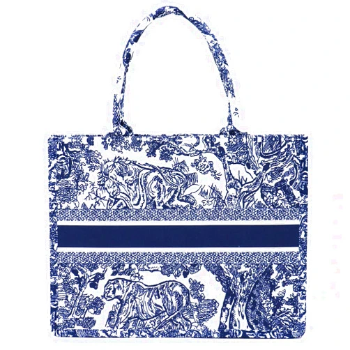 FENGJINRUHUA Fashion Luxury Tote Bag Cotton Linen Handbag Large Capacity Jacquard Retro Exquisite