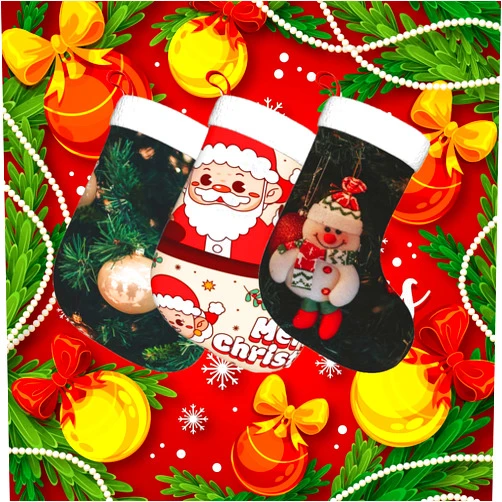 UFCYCTA Personalized Christmas Stockings Custom Name Christmas Stockings Add Your Name Photo Text Logo Deer Gnome Santa Snowman for Xmas Gift Holiday Decoration