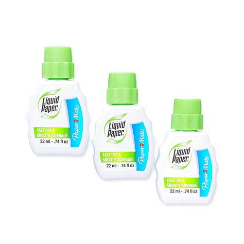 Paper Mate Liquid Paper Fast Dry Correction Fluid, 22 ml, 3 Count