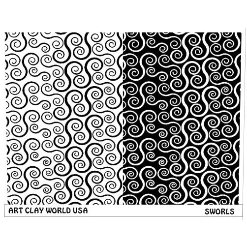 Art Clay World USA Low Relief Texture Plate Sworls Design - 1 Pc.