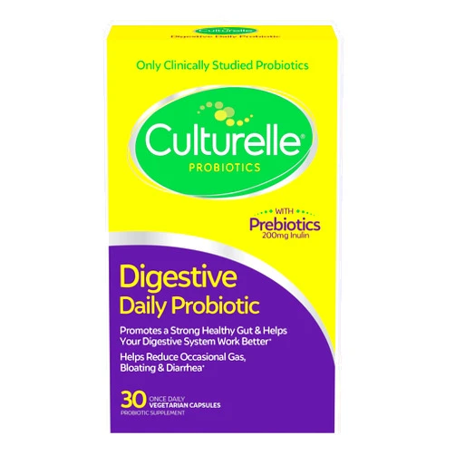 Culturelle Daily Probiotic Capsules For Men & Women, Most Clinically Studied Probiotic Strain, Digestive & Gut Health, Supports Occasional Diarrhea, Gas & Bloating, 1 Month Supply, 30 CT