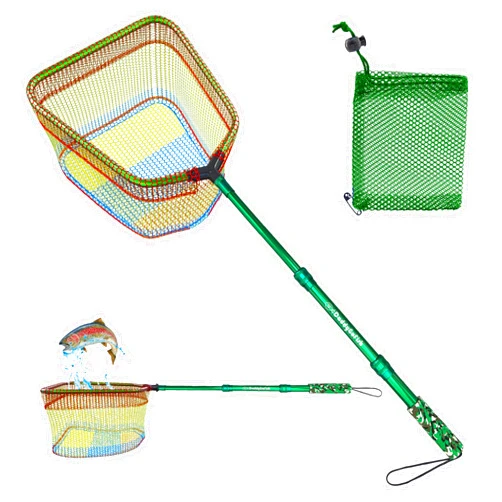 DaddyGoFish Kids Fishing Net - Extendable Telescopic Landing Net for Boy Girl Children Catching Small Fish Crab Shrimp Minnow Dragonfly Beach Pier Lake River Ocean