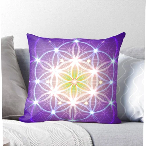 CB Smiles Flower of Life Pillow Purple Pillows Spiritual Pillow Sacred Geometry Pillows Gifts Pillows for Couch Geometric Pillows Purple (18