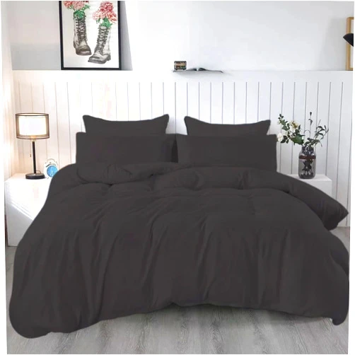 SDIII 3PCS Black Twin Duvet Cover Set, 1 Duvet Cover and 2 Pillowcases, Soft Microfiber, Black Duvet Cover Twin with Corner Ties and Zipper Closure