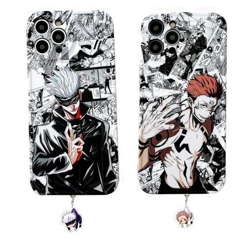 Mamarmot Anime Phone Case Compatible with iPhone 13, Cartoon Satoru Goj Figure Soft Phone Case for iPhone 13 Comes with Keychain (Goj, for iPhone 13)