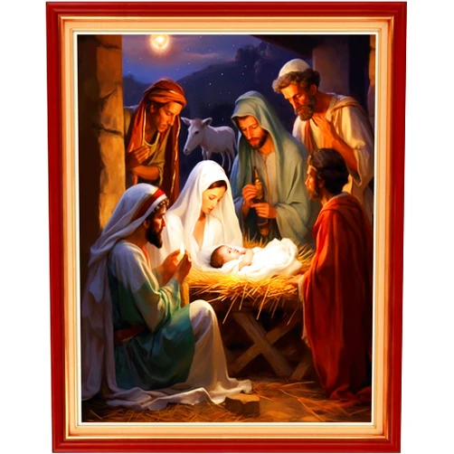 Dooxvey Cross Stitch Kits for Adults Stamped Full Range of Embroidery Starter Kits for Beginners 11CT Printed Cross Stitch Patterns Needlepoint Kits Stamped Cross Stitch-Great Nativity 16x20 inch