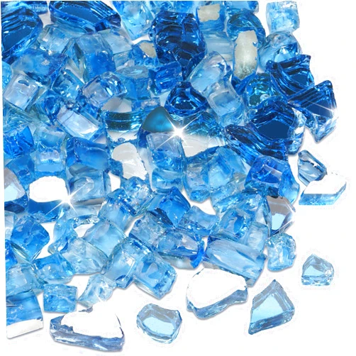 Vchin Fire Pit Glass Rocks 20 Pounds, Cobalt Blue Fire Glass for Propane Fire Pit, Fireplace and Outdoor Decorative. 1/4 Inch Reflective Fire Glass Beads