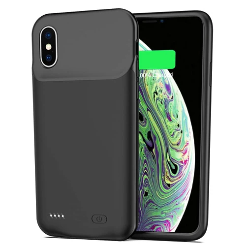 BOVSRT Battery Cas3Ah Slim Rechargeable Smart Extended Charging Case Compatible with iPhone X/XS (5.2Backup Power Battery Pack Charger Case-Black