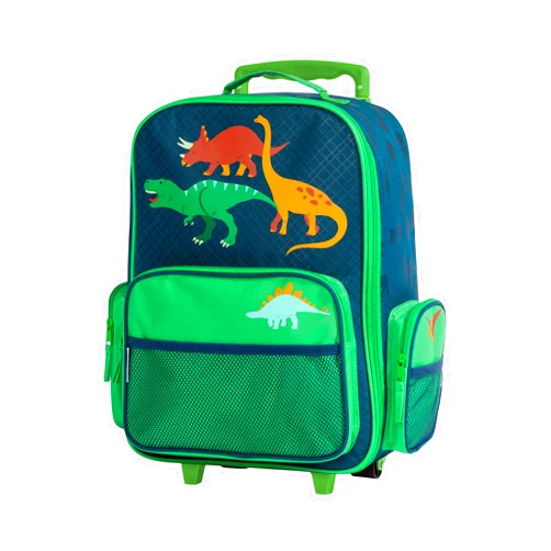 Stephen Joseph Kids' Classic Rolling Luggage, Green Dino, One Size