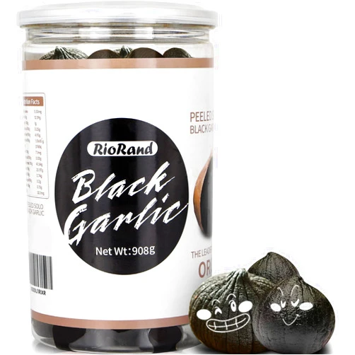 RioRand Black Garlic 908g / 2 Pounds Whole Peeled Black Garlic Aged for Full 90 Days Black Garlic Jar Equal to 4lbs of Whole Black Garlic (908g / 2 Pound)