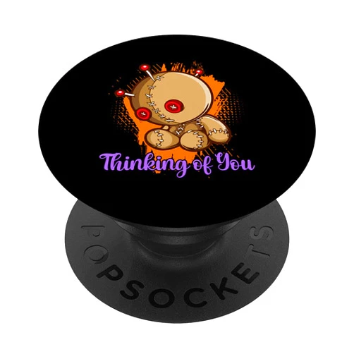 Witch Spell Occult Voodoo Doll Needle Stitch Tees Thinking Of You Voodoo Dolls Curse Witchcraft Black Magic PopSockets Swappable PopGrip