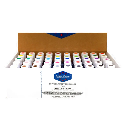 AmeriColor Food Coloring AmeriColor Nifty - Fifty Kit .75 Ounce Soft Gel Paste - 50 Pack