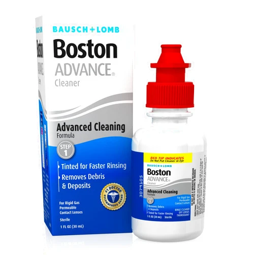 Boston Advance Contact Lens Solution, Advanced Cleaning Formula for Rigid Gas Permeable (RGP) Lens, Removes Debris & Deposits, 1 Fl Oz