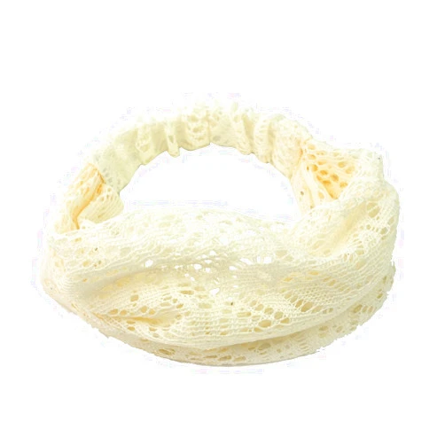 ReFaXi Elegant Women Black Bandanas Lace Headwrap Headband Girls' Hair Accessory Gift (Beige)