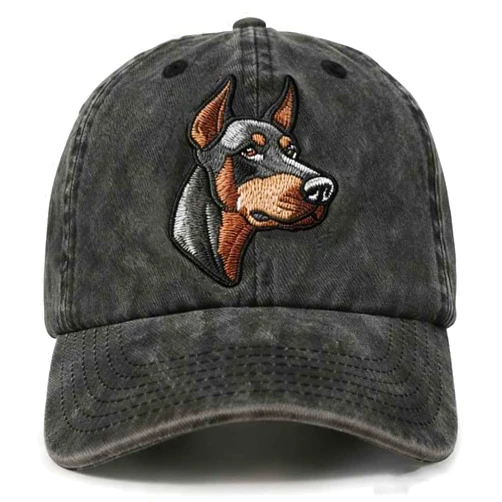 InnoBeta Doberman Pinscher Gifts for Men Women, Dobie Gifts, Adjustable Embroidered Hat Gifts, Grey