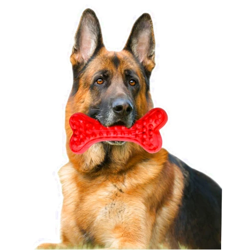 Motusamare German Shepherd Dog Chew Toys for Aggressive Chewers,Indestructible Beef Flavored Tough Durable Dog Bone Toy Natural Rubber Teeth Cleaning Chews for Large/Medium Dogs