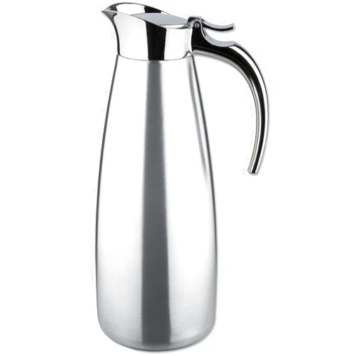 Isosteel VA-9345K 1 Litre 18/8 Stainless Steel Tableline Double-Walled Straight Shape Vacuum Pot with Flap Lid...
