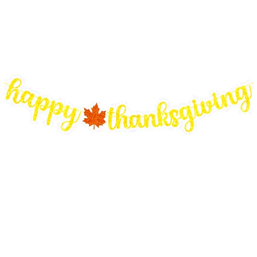 Starsgarden Happy Thanksgiving Banner for Thanksgiving Holiday Party Decorations,Fall Theme Party Decor,Fall Autumn Mantle Home Decor(Gold)