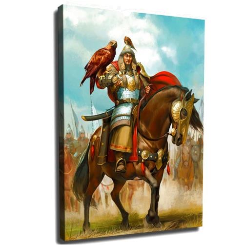KhVhvs Armor Sword Eagle Genghis Khan Canvas Wall Decor Art Painting Prints on Modern Posters Prints Artwork for Living Room, Bathroom,Bedroom,Home (8x10inch,Unframed)