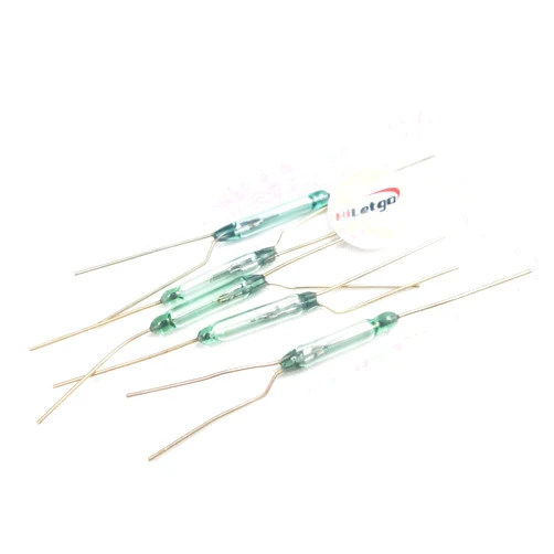 HiLetgo 5pcs Glass Seal Reed Switch Normal Close Magnetic Induction Switch Electromagnetic Normal Close Reed Switch N/C SPDT 2.0x14mm for Arduino