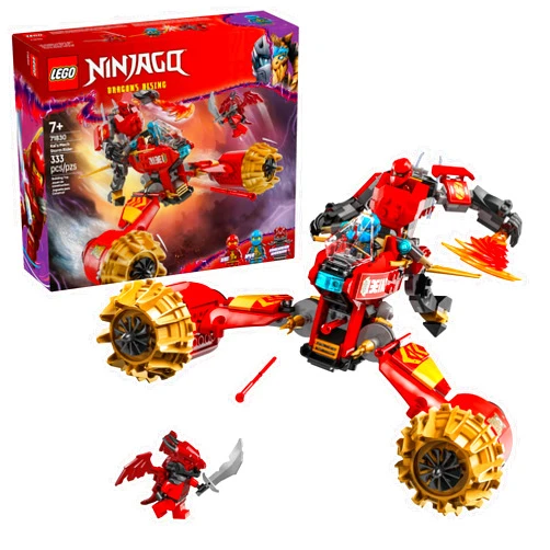 LEGO NINJAGO Kai's Mech Storm Rider Action Figure - Pretend Play Building Toy for Boys and Girls, Ages 7+ - Ninja Toy for Kids with 3 Minifigures - Gift Idea for Birthdays - 71830