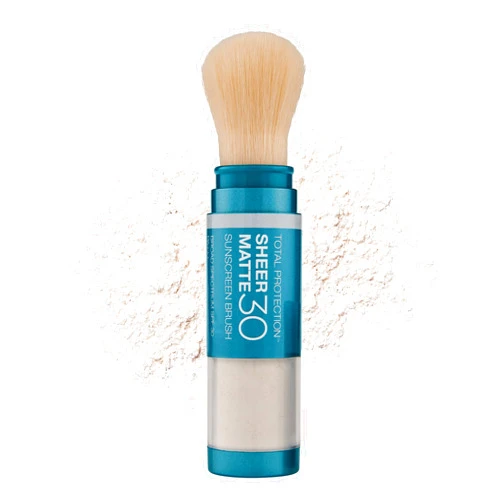 Colorescience Total Protection Sheer Matte SPF 30 Sunscreen Brush For Oily and Acne-Prone Skin, Unscented 0.15 Ounce, Powder