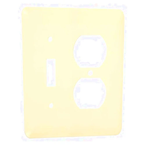 TayMac WRI-TD Maxi/Princess Metallic Wallplate with One Toggle, One Duplex, Two Gang, Ivory Smooth