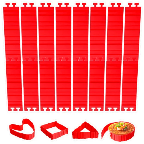 Jucoan 16 Pack Silicone Cake Mold Magic Bake Snake, Silicone Cake Shapers for DIY Round Rectangular Heart Shape Cake Dessert, Ice Barrier for Tie Dye