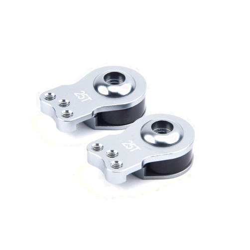 YoungRC RC 25T Servo Saver Aluminum 3 Holes Adjustable Hi-Torque Servo Saver Set for 1/10 RC Car Crawler SCX10 Capra TRX4 TRX6 RC Boat Parts (Silver)