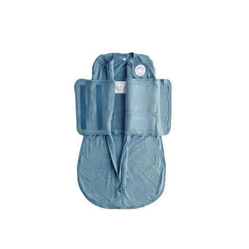 DREAMLAND BABY Bamboo Viscose Swaddle Sleep Sack (0-6 Months). Ultra Soft Swaddle Blanket w/Built in Band. 97% Viscose, 3% Spandex (Ocean)
