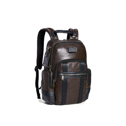 TUMI - Alpha Bravo Nathan Leather Laptop Backpack - 15 Inch Computer Bag for Men and Women - Dark Brown