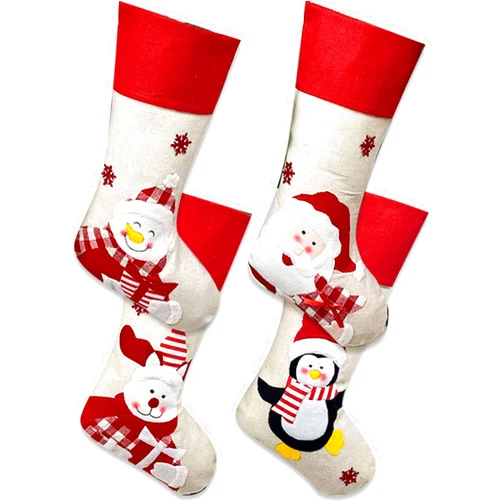 FarmerValley 4 Pack of Christmas Stockings for Hanging Near The Fireplace, Stairs, Doors - Christmas Decorations for The Home, Party, Holidays