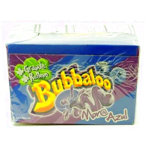 Adams BUBBALOO CHEWING GUM MORA AZUL (BLUE BERRY SOUR) ( 50 in a Pack )
