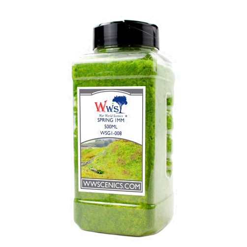 WWS War World Scenics WWScenics | 1mm Spring Static Grass | 500ml Can | WSG1-008 | Realistic Model Scenery Material