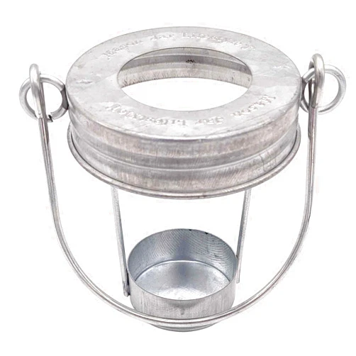 Mason Jar Lifestyle Tea Light Candle Holder Galvanized Finish Lids with Handles for Mason, Ball, Canning Jars by Mason Jar Lifestyle (3 Pack, Regular Mouth)