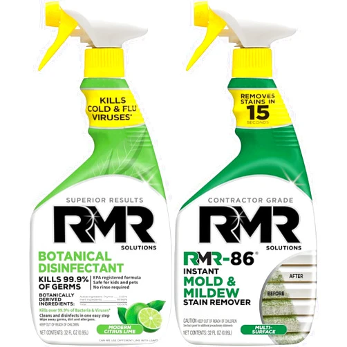 RMR Brands All-Purpose Botanical Based Disinfectant Cleaner and RMR-86 Instant Mold and Mildew Stain Remover Spray Bundle