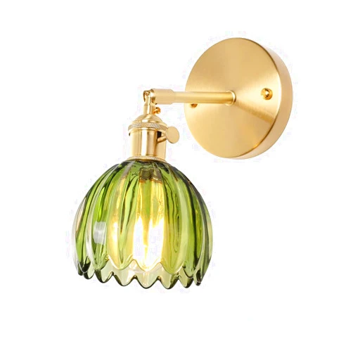 Generic Vintage Wall Lights Tulip Glass Lampshade Up & Down Adjustable Wall Sconces with Switch Industrial Modern Wall Lamp for Bedroom Loft Living Room Kitchen (Green) Elegant(Green)